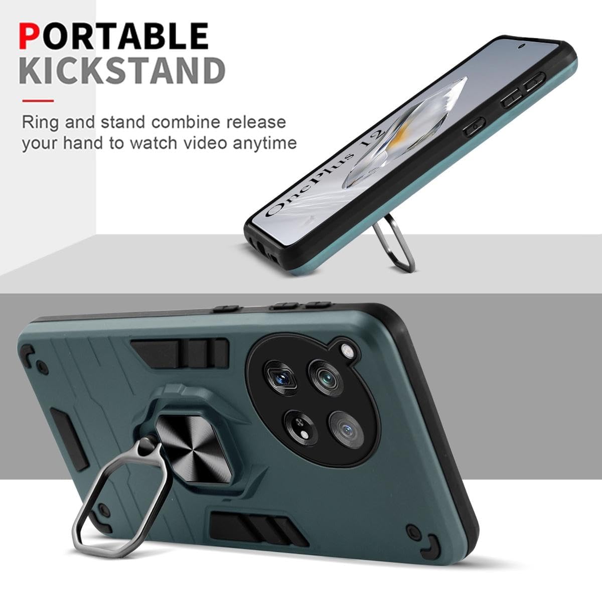 For OnePlus 12 5G Back Cover Case (Shockproof Polycarbonate Dual Layer Hybrid Armor)