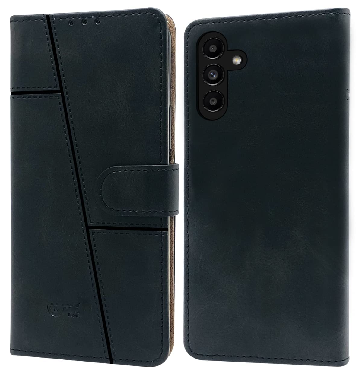 For Samsung Galaxy A13 5G Flip Cover Case (Stitched Leather Finish | Magnetic Closure | Inner TPU | Foldable Stand | Wallet Card Slots)