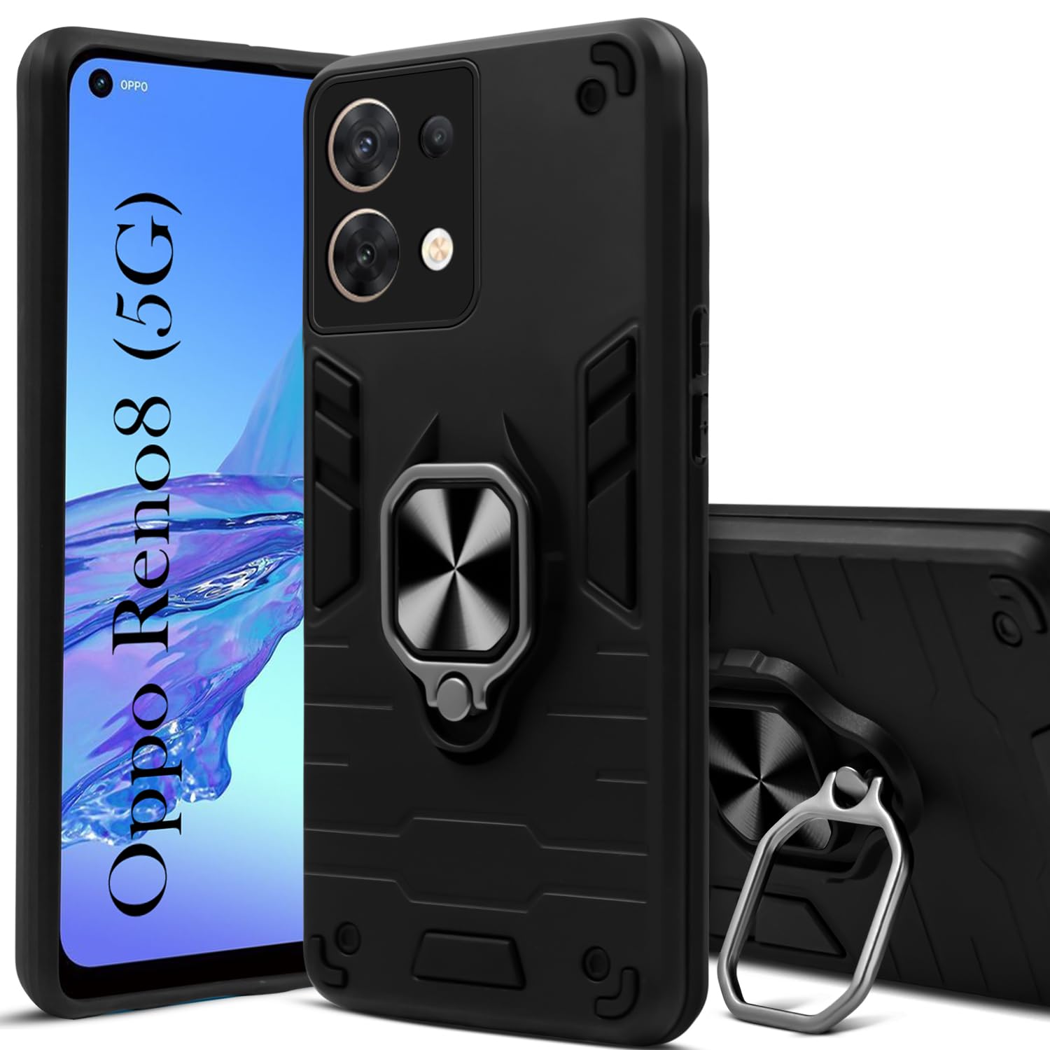 For Oppo Reno 8 5G Back Cover Case (Shockproof Polycarbonate Dual Layer Hybrid Armor)