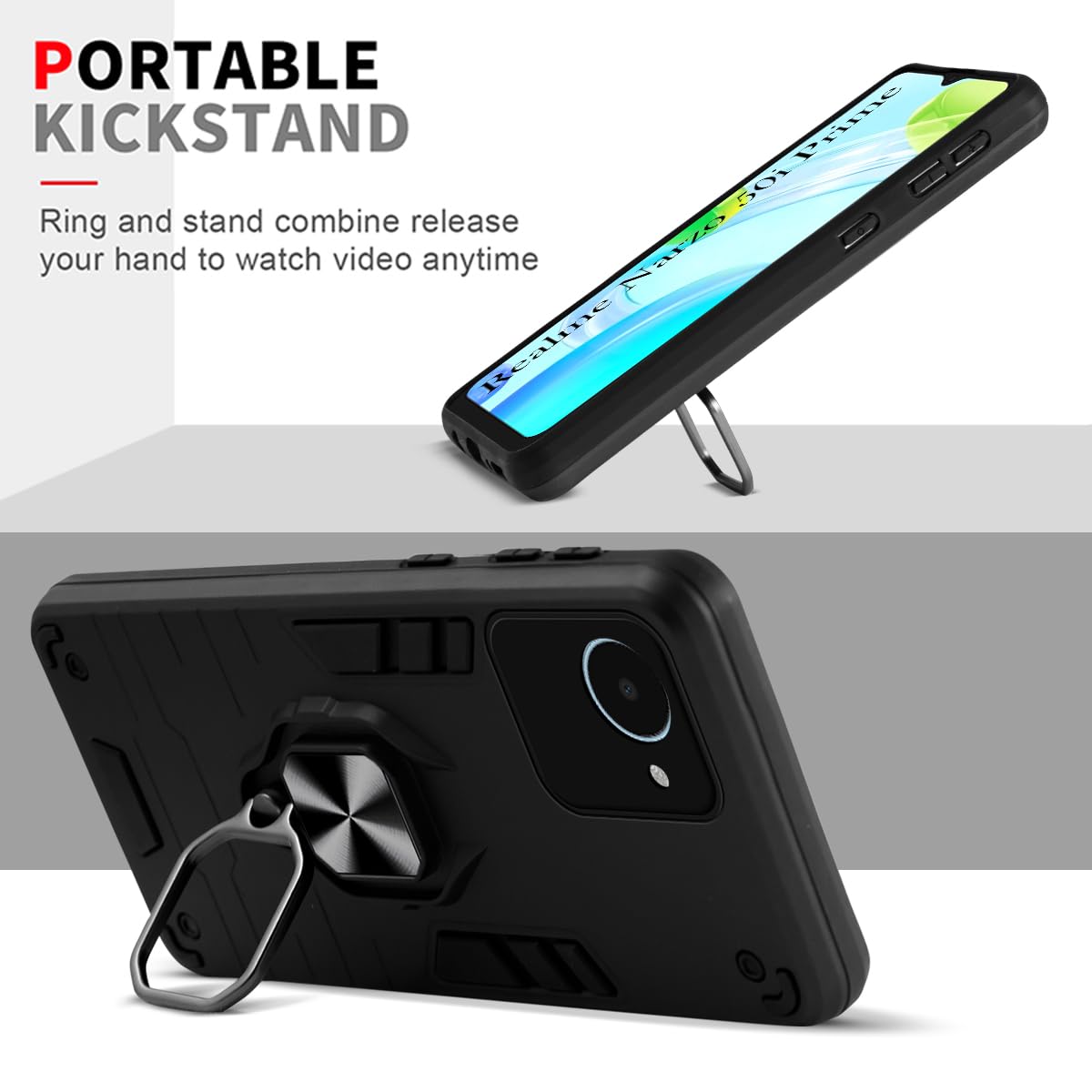 For Realme Narzo 50i Prime Back Cover Case (Shockproof Polycarbonate Dual Layer Hybrid Armor)