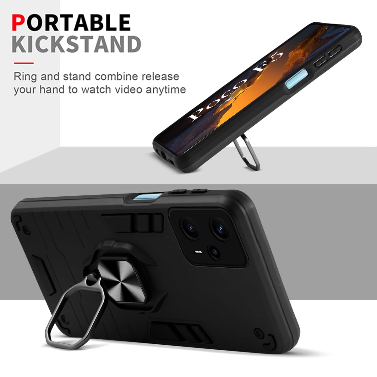 For Xiaomi Poco F5 5G Back Cover Case (Shockproof Polycarbonate Dual Layer Hybrid Armor)