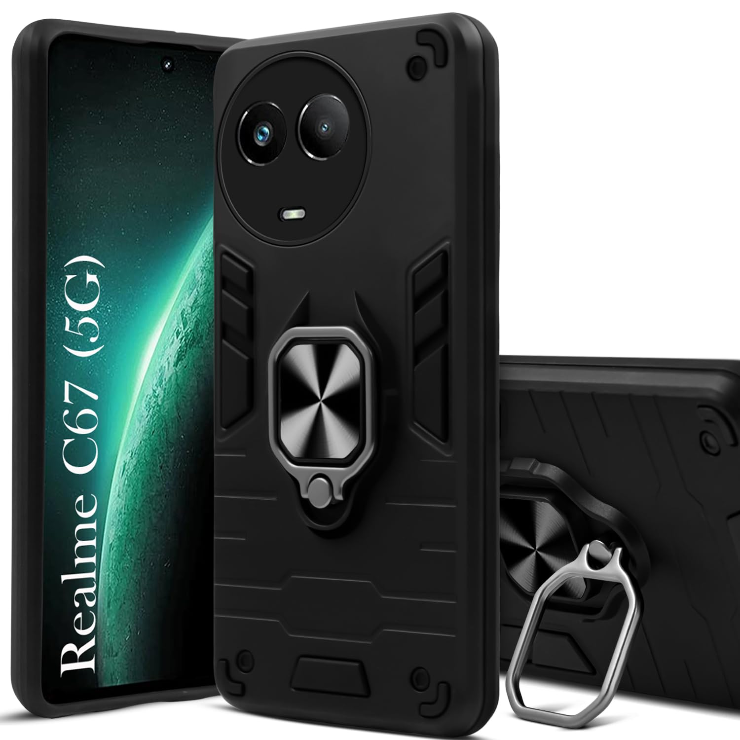 For Realme C67 Back Cover Case (Shockproof Polycarbonate Dual Layer Hybrid Armor)