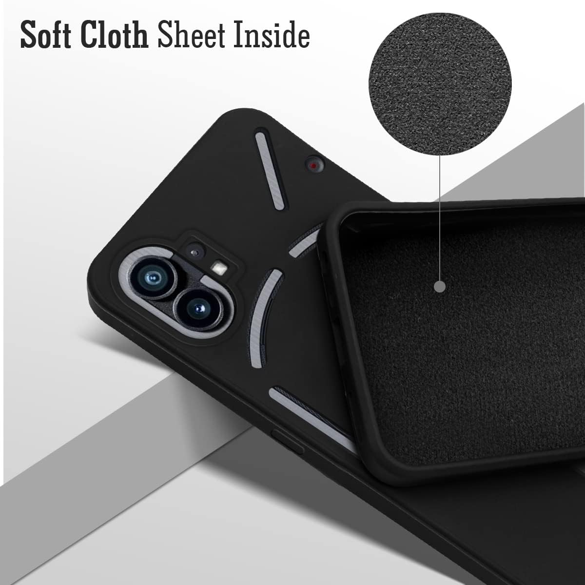 For Nothing Phone 1 Back Case Cover (Matte Finish Silicone with Inside Fiber Cloth | Elegant Professional Look)