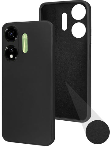 For Itel P55 Back Cover Case (Matte Finish Silicone with Inside Fiber Cloth)