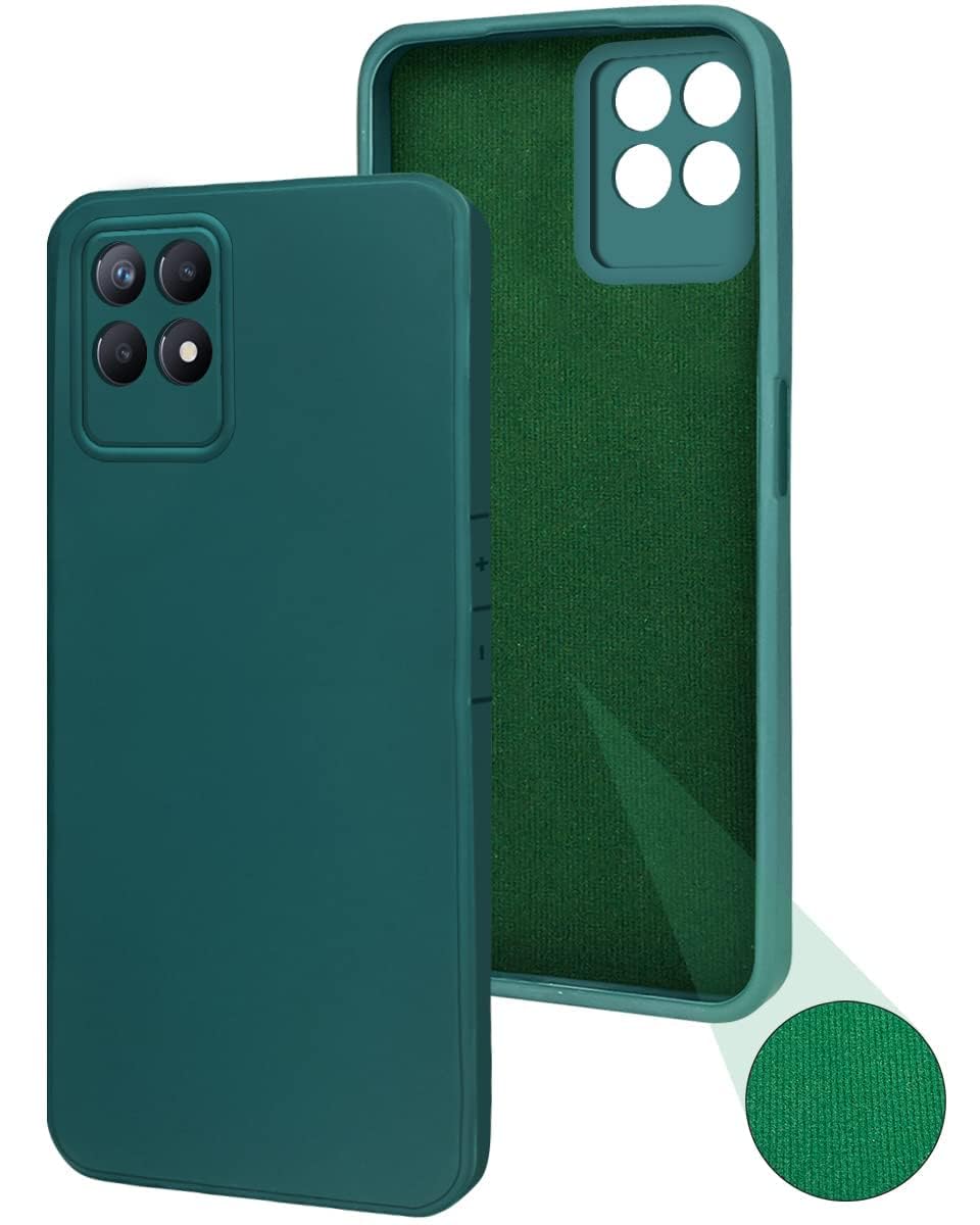 For Realme 8i Back Cover Case ( Matte Finish Silicone with Inside Fiber cloth |Black )