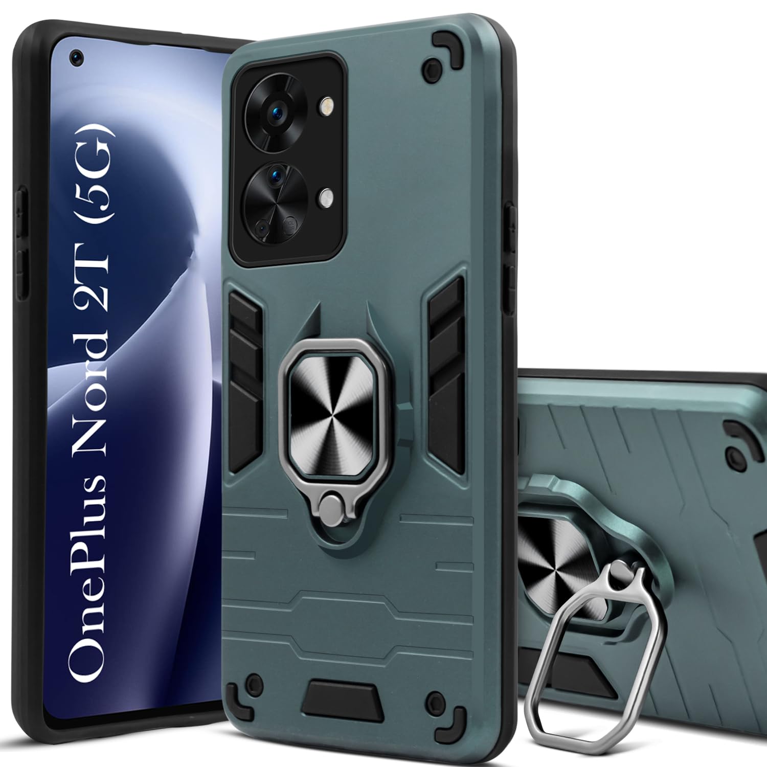 For OnePlus Nord 2T 5G Back Cover Case (Shockproof Polycarbonate Dual Layer Hybrid Armor)