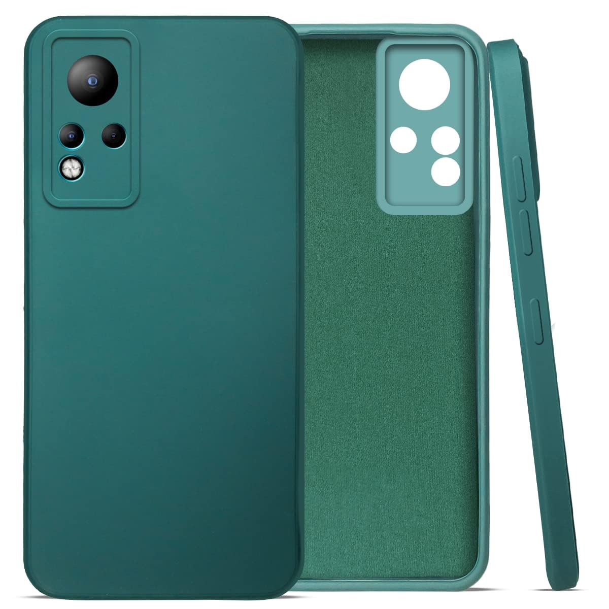 For Infinix Note 11 Back Cover Case (Matte Finish Silicone with Fiber cloth)