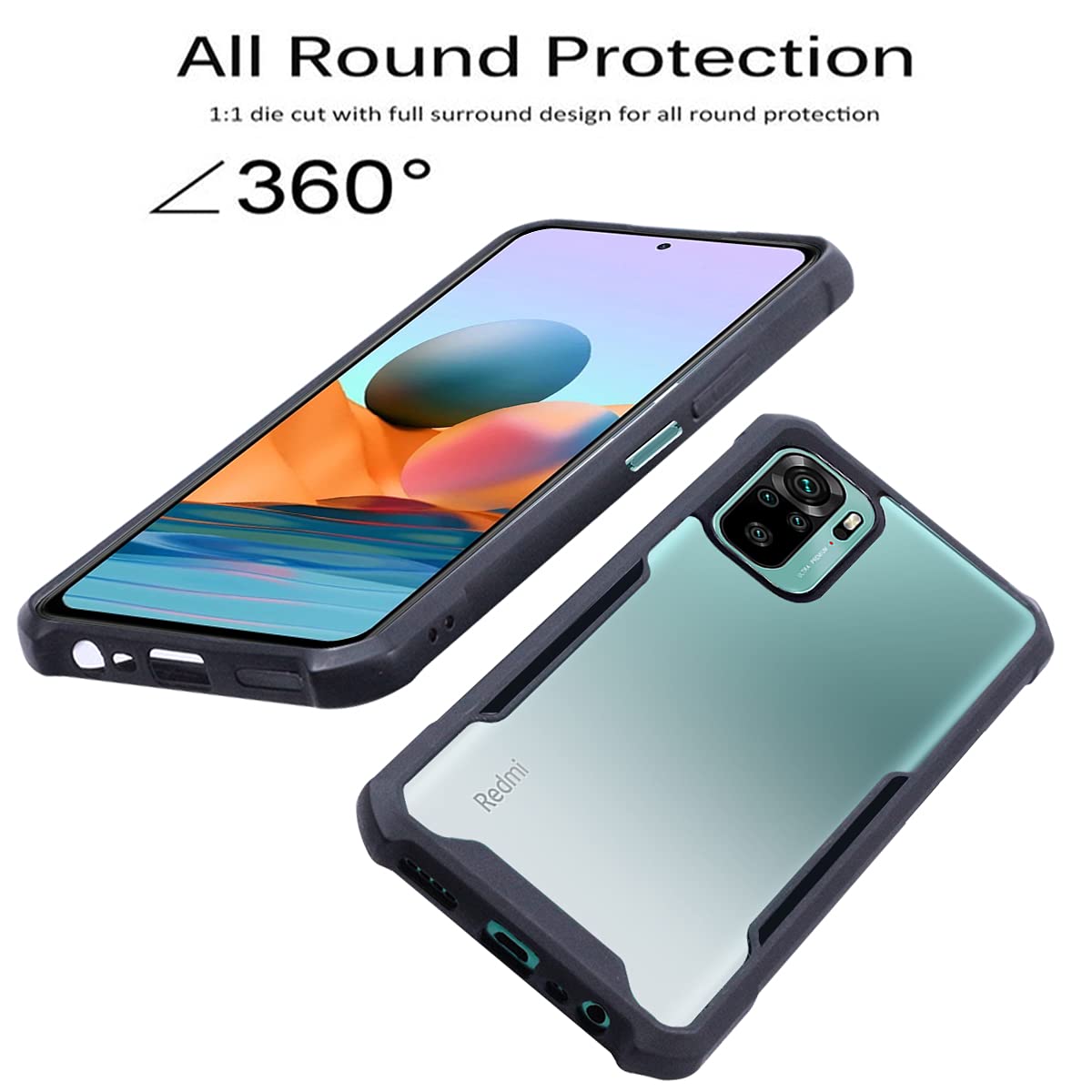 For Xiaomi Mi Redmi Note 10 | Note 10S Back Cover Case (Hard PC Crystal Bumper Shockproof with Camera Protection)