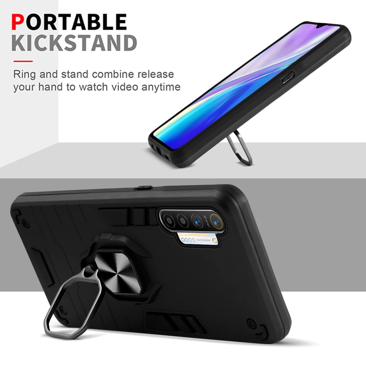 For Realme XT | Realme X2 Back Cover Case (Shockproof Polycarbonate Dual Layer Hybrid Armor)