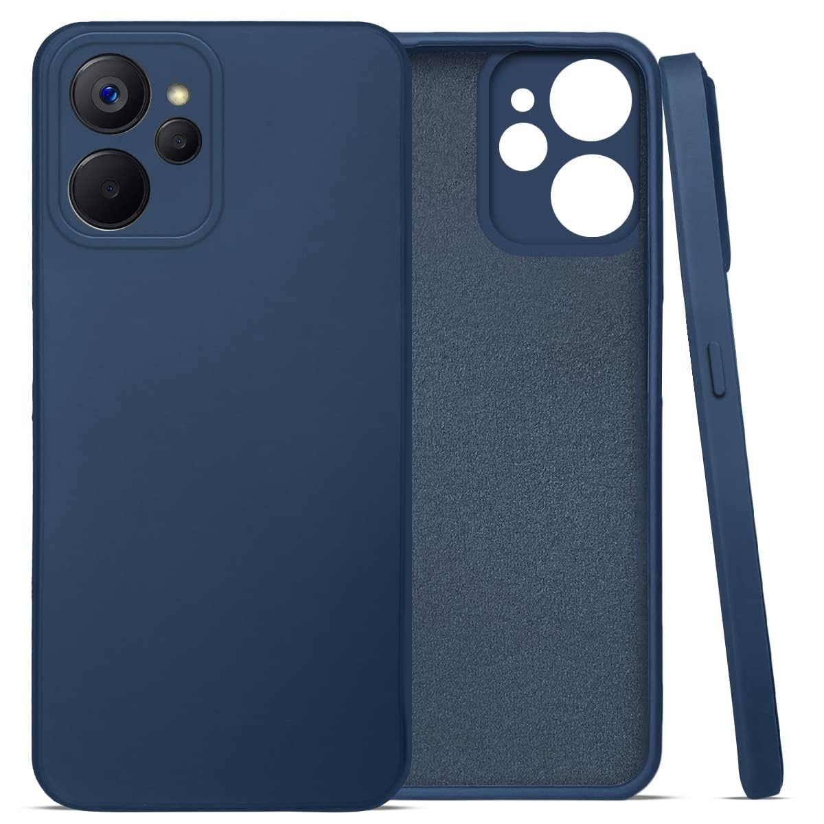 For Realme 9i 5G Back Cover Case (Matte Finish Silicone with Inside Fiber Cloth)