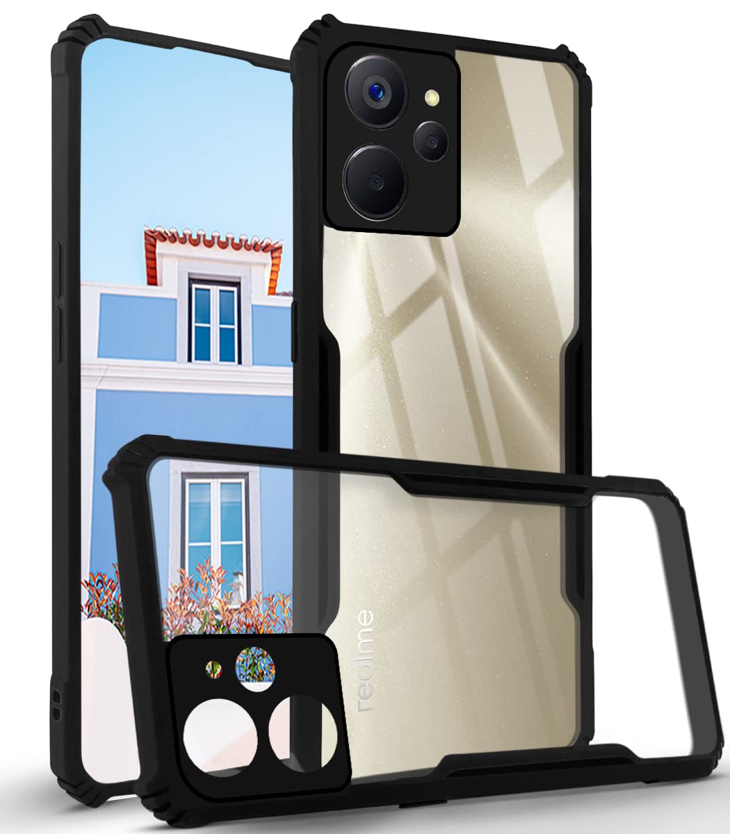 For Realme 9i 5G Back Cover Case (Shockproof with Polycarbonate Clear Panel)