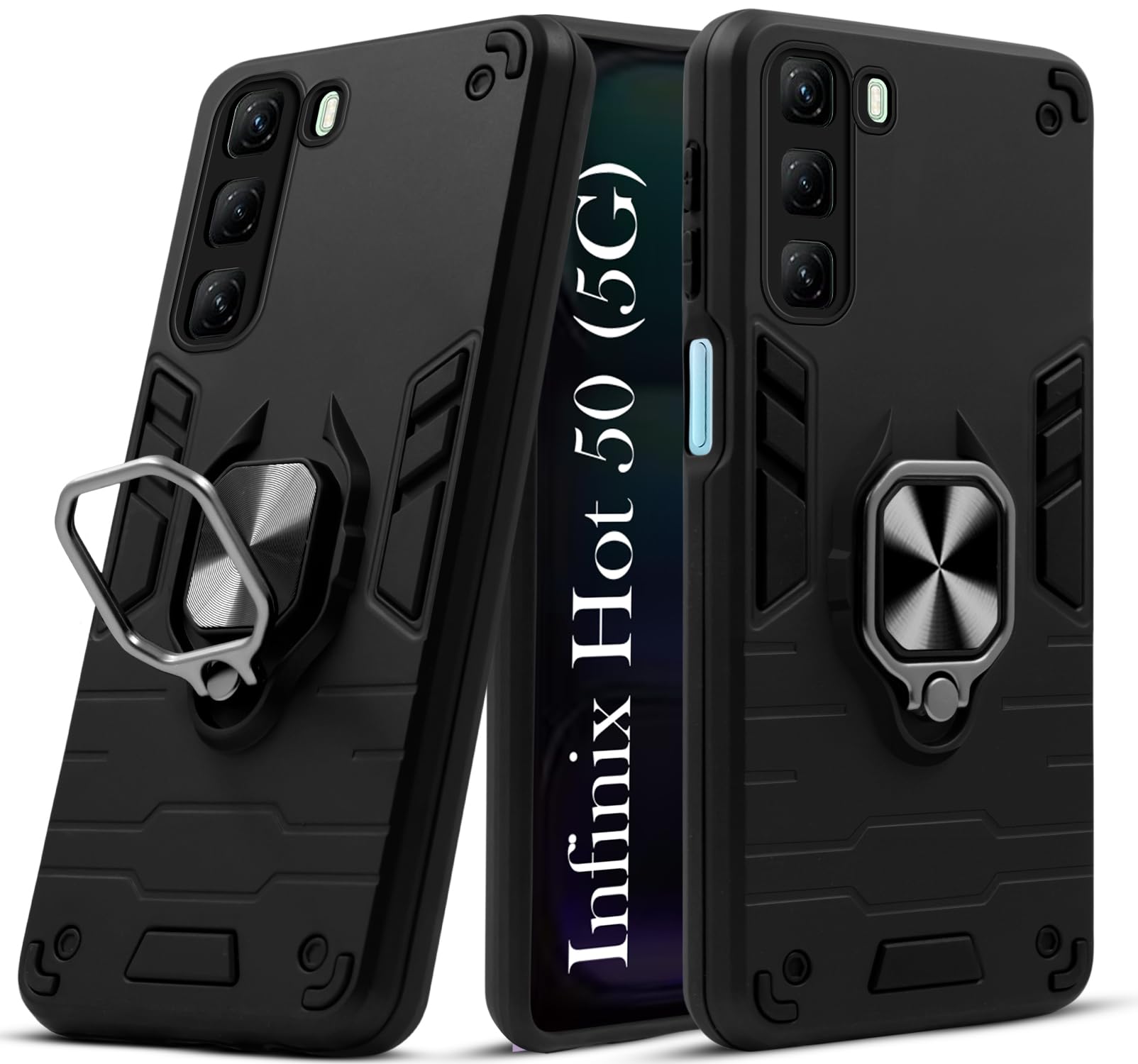 For Infinix Hot 50 5G Back Cover Case  (Shockproof Polycarbonate Dual Layer Hybrid Armor)