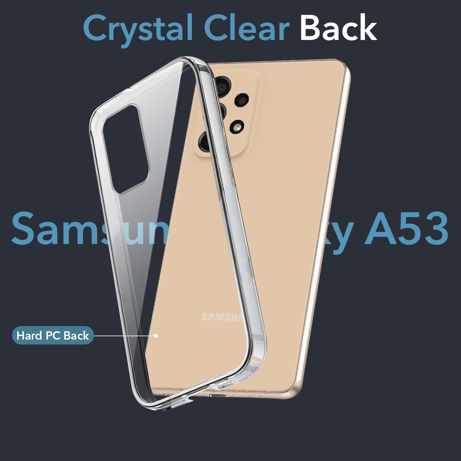 For Samsung Galaxy A53 5G Back Cover Case (Hard Anti Yellow Clear Case | Drop & Camera Protection | Shockproof Polycarbonate)