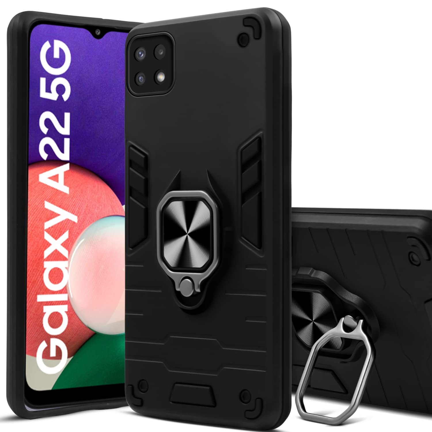 For Samsung Galaxy A22 5G Back Cover Case (Shockproof Hybrid Armor)