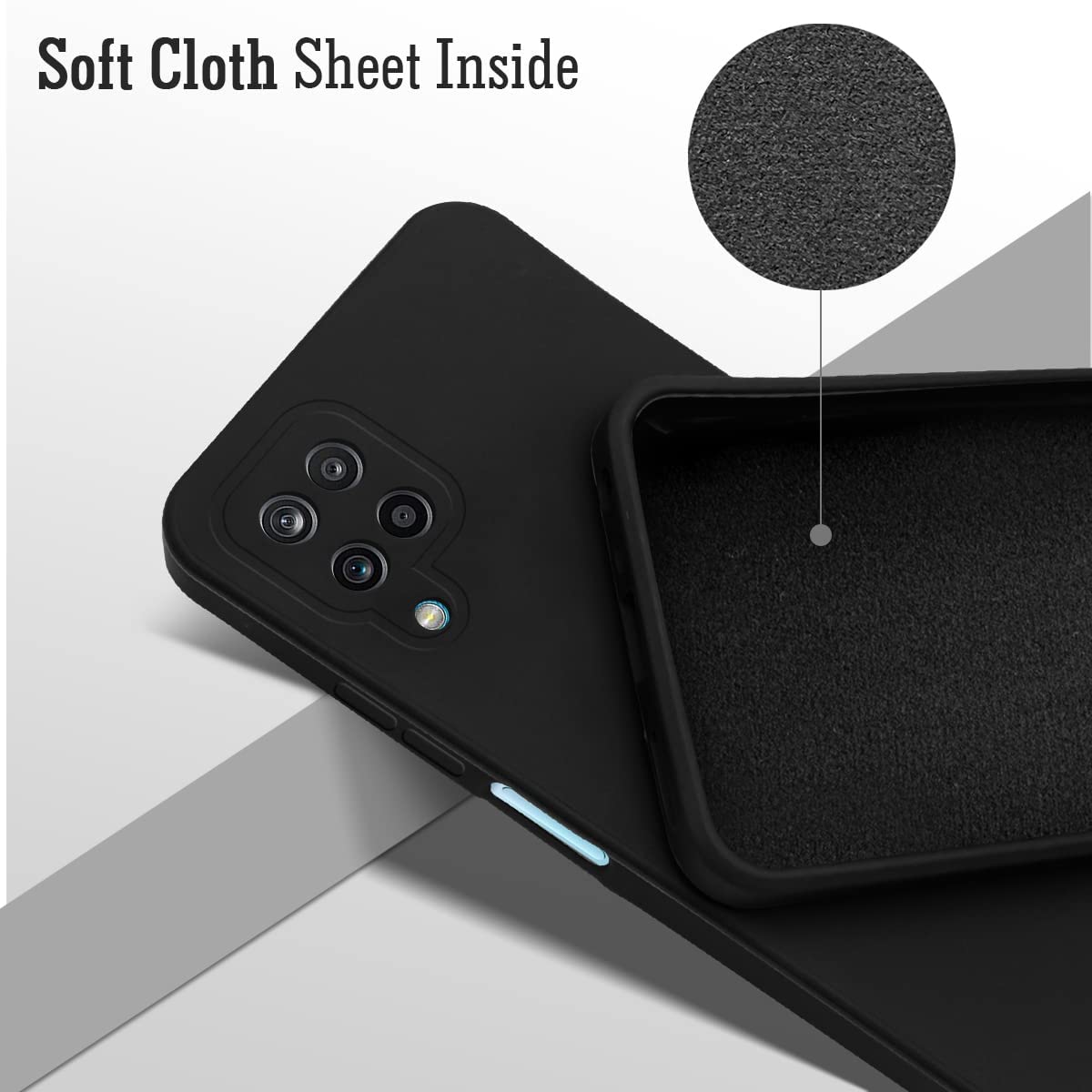 For Samsung Galaxy M12 | F12 Back Cover Case (Inside Fiber Cloth | Smooth Matte Finish | Professional Look)