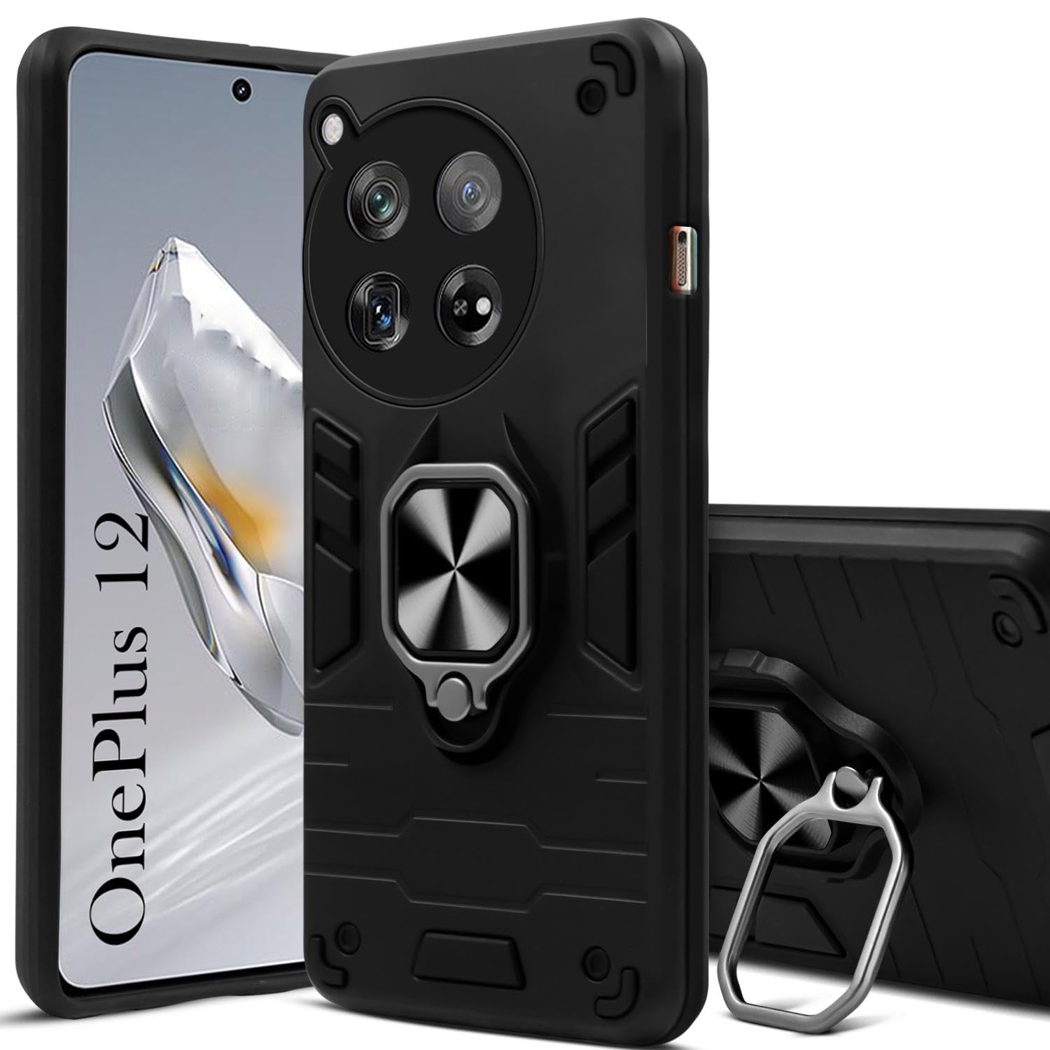 For OnePlus 12 5G Back Cover Case (Shockproof Polycarbonate Dual Layer Hybrid Armor)