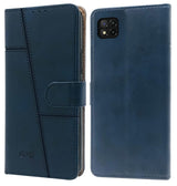 For Poco C3 Flip Cover Case ( Stitched Leather with Magnetic Closure)