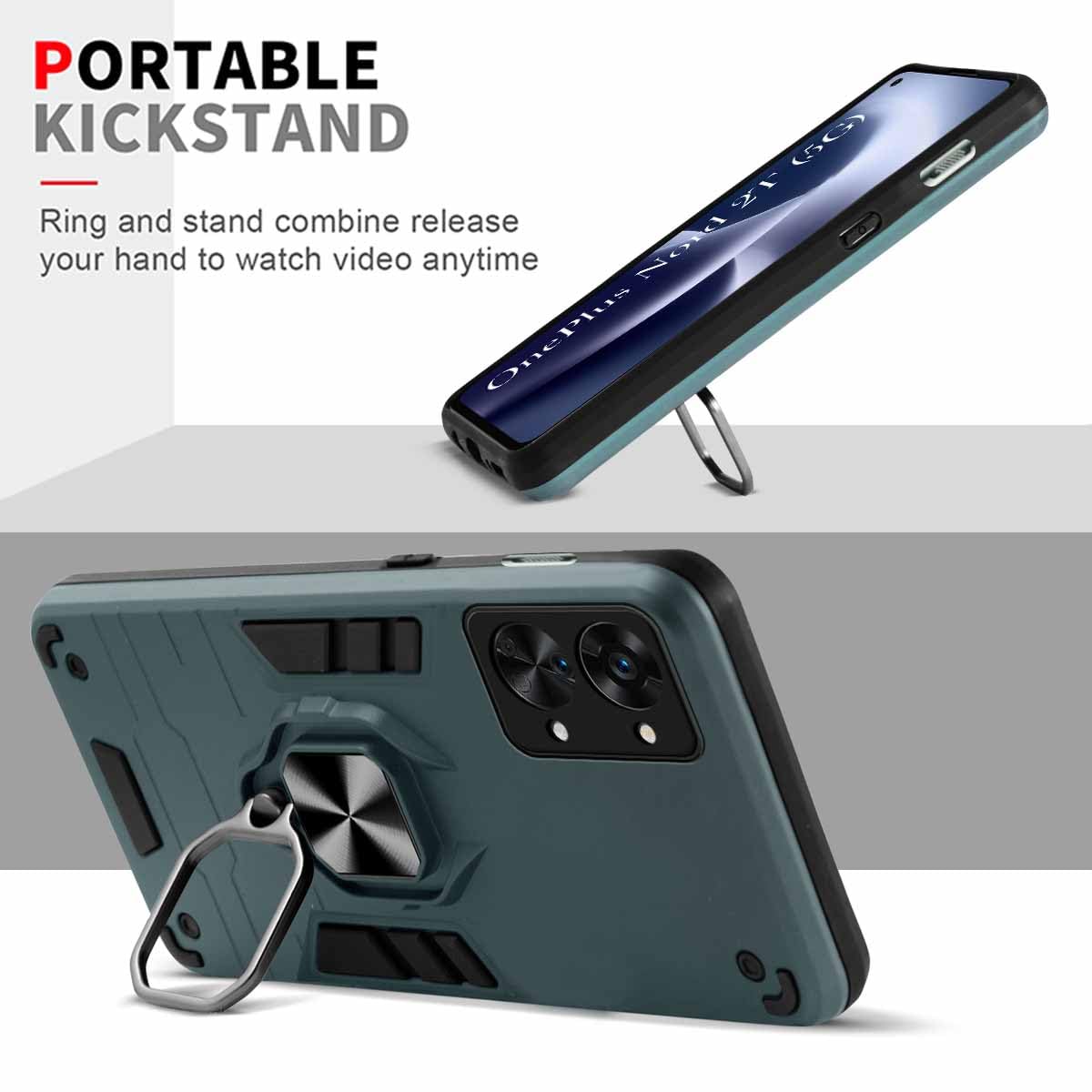 For OnePlus Nord 2T 5G Back Cover Case (Shockproof Polycarbonate Dual Layer Hybrid Armor)