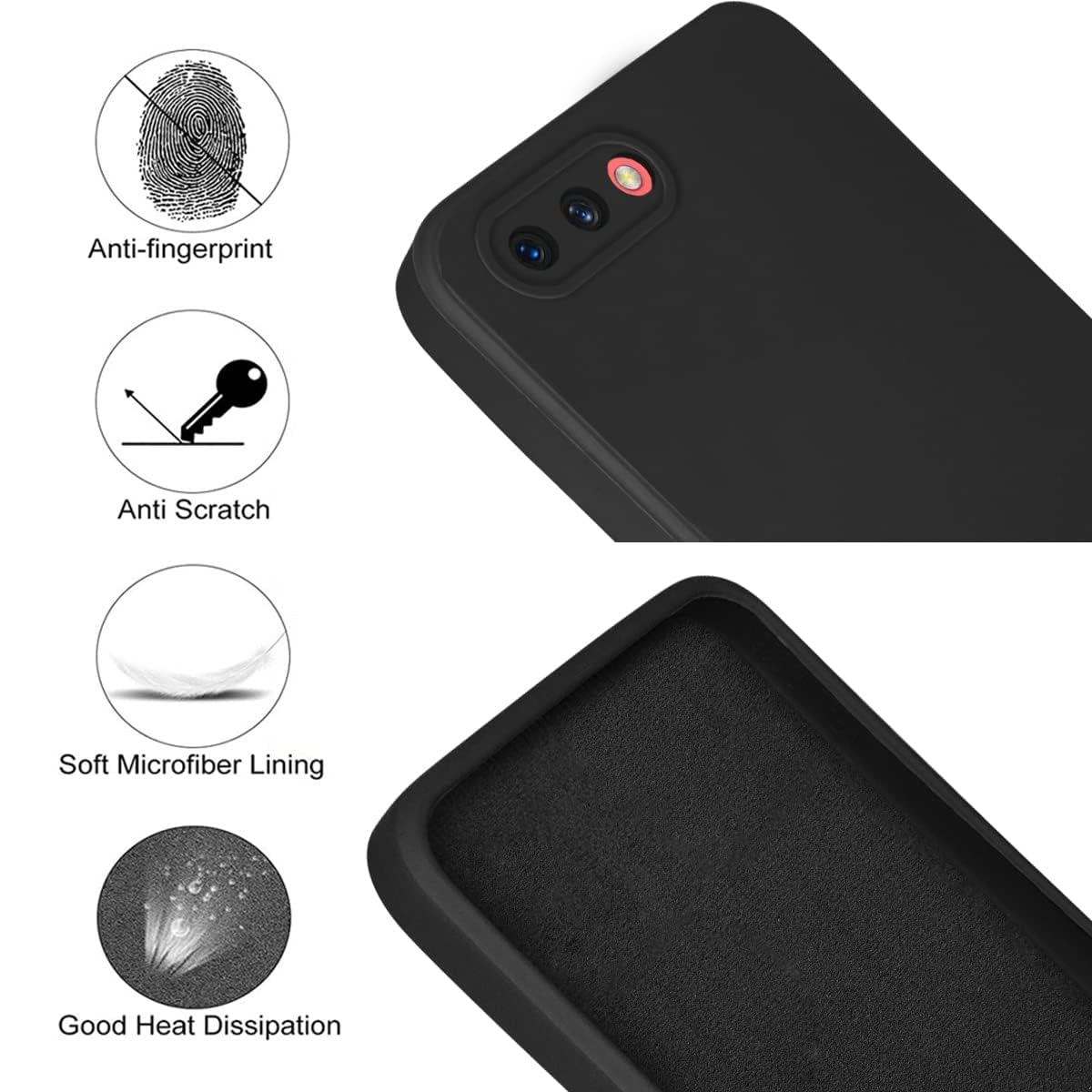 For Realme C1 Back Cover Case (Matte Finish Silicone with Inside Fiber Cloth)