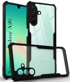 For Samsung Galaxy A26 5G Back Cover Case (Shockproof with Polycarbonate Clear Panel | Professional Black)