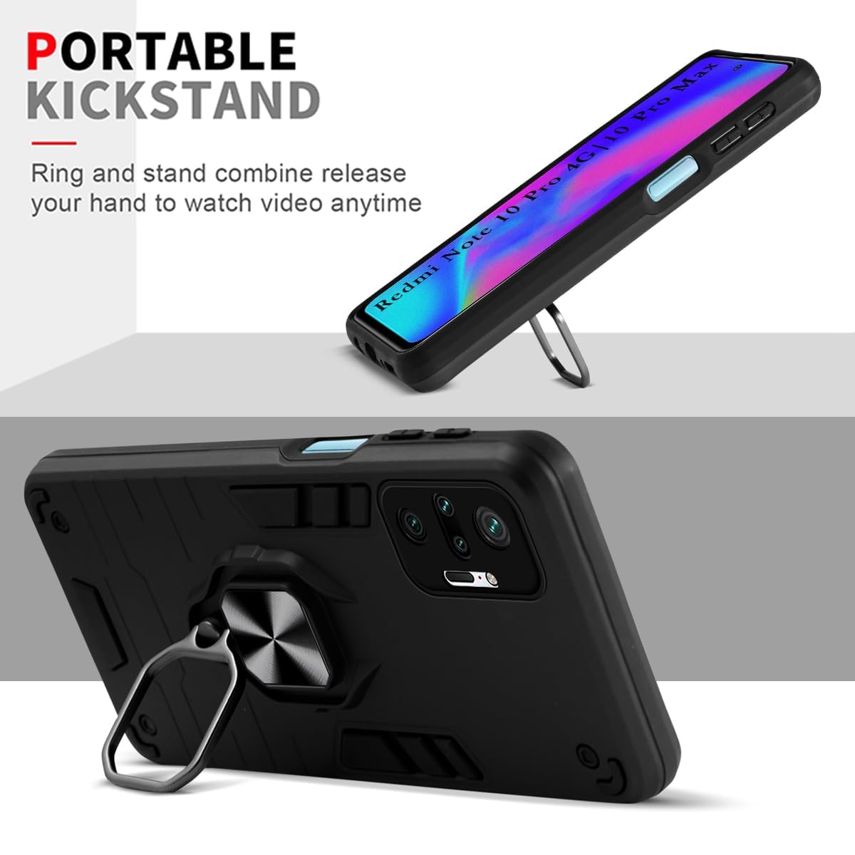 For Xiaomi Mi Redmi Note 10 Pro | 10 Pro Max Back Cover Case (Shockproof Polycarbonate Dual Layer Hybrid Armor)