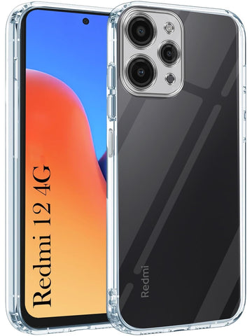 For Xiaomi Redmi 12 4G Back Cover (Silicone Clear Shockproof Case with Camera Protection | Soft and Flexible)
