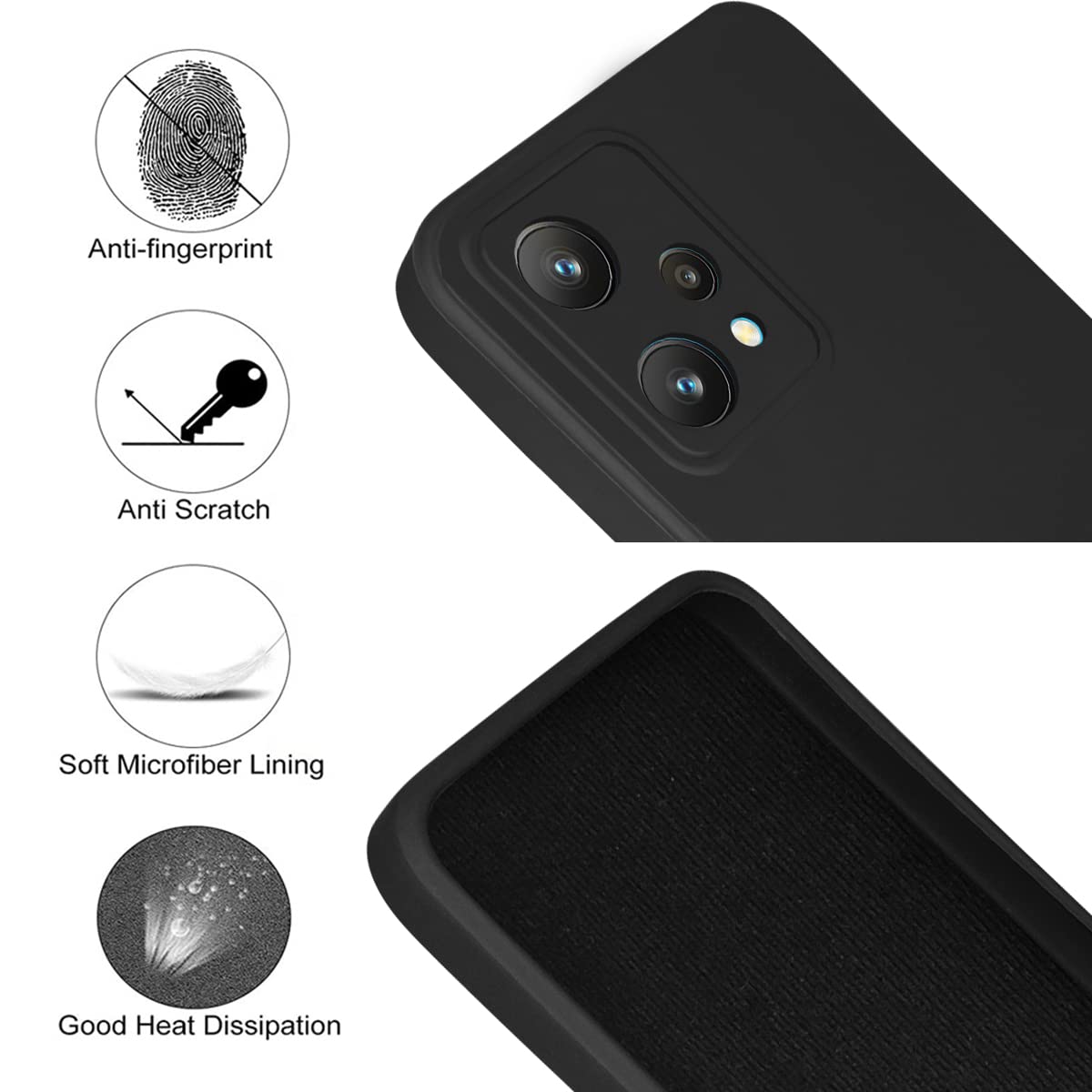 For Realme 9 Pro Back Cover Case (Inside Fiber Cloth | Smooth Matte Finish | Elegant Professional Look)