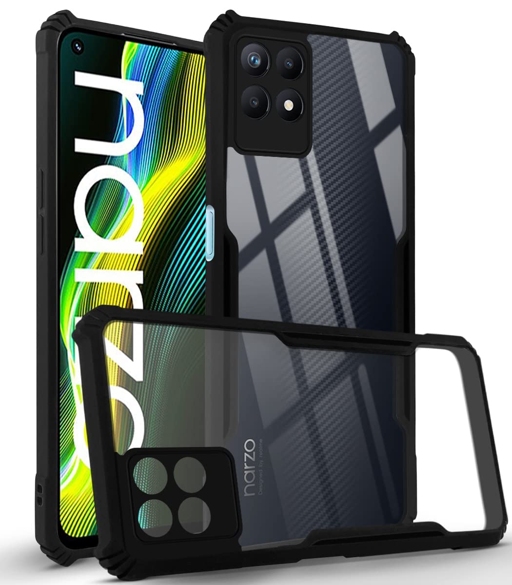 For Realme Narzo 50 Back Cover Case (Shockproof with Polycarbonate Clear Panel)