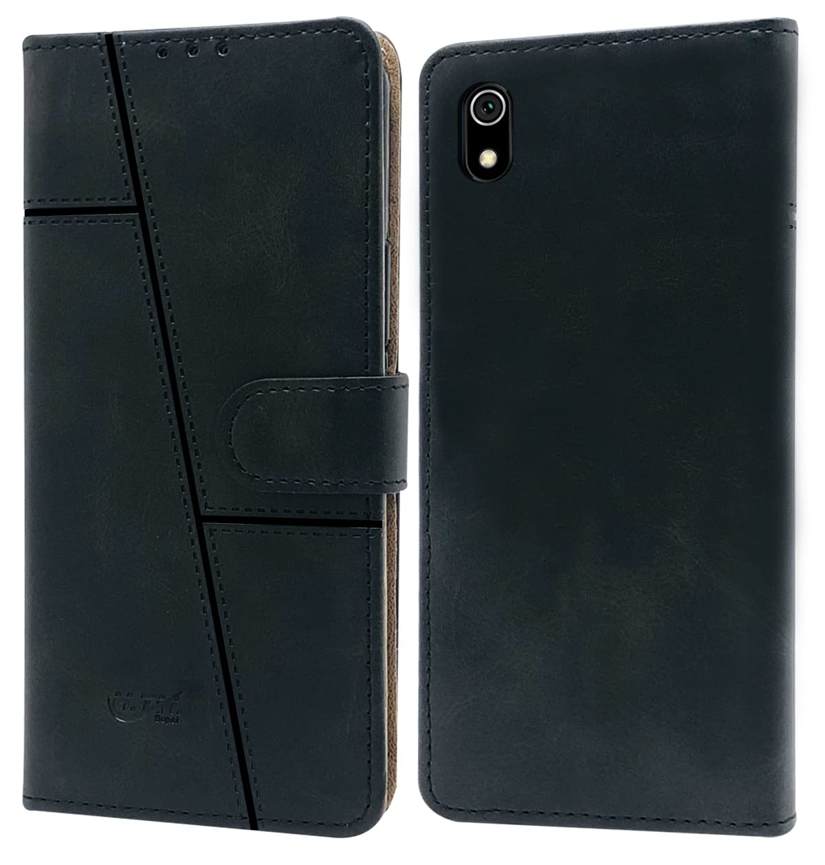 For Xiaomi Mi Redmi 7A Flip Cover Case (Professional Line Pattern| Magnetic Closure | Inner TPU | Inbuilt Stand & Pockets | Office Wallet Style Flip Cover)