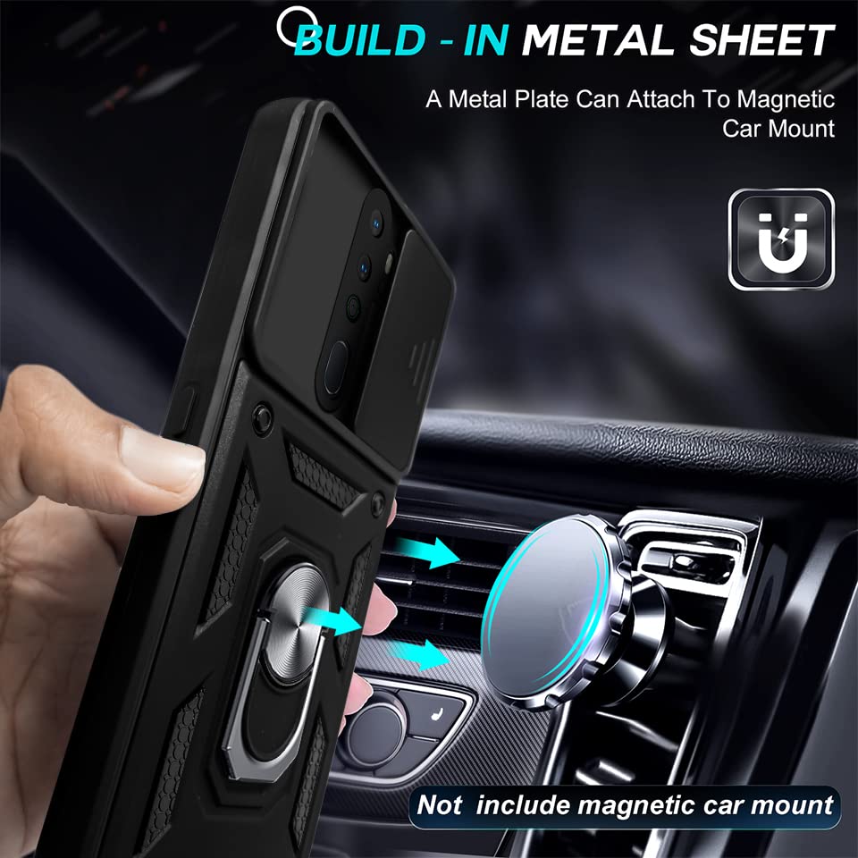For Oppo A5 (2020) | Oppo A9 (2020) Back Cover Case (Dual Layer Hybrid Armor | Ring Holder & Kickstand in-Built | 360 Degree Shockproof Protection)