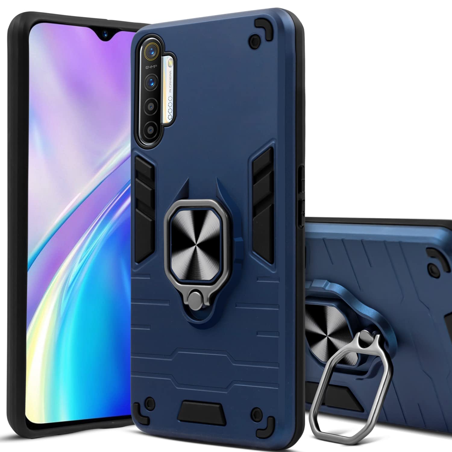 For Realme XT | Realme X2 Back Cover Case (Shockproof Polycarbonate Dual Layer Hybrid Armor)