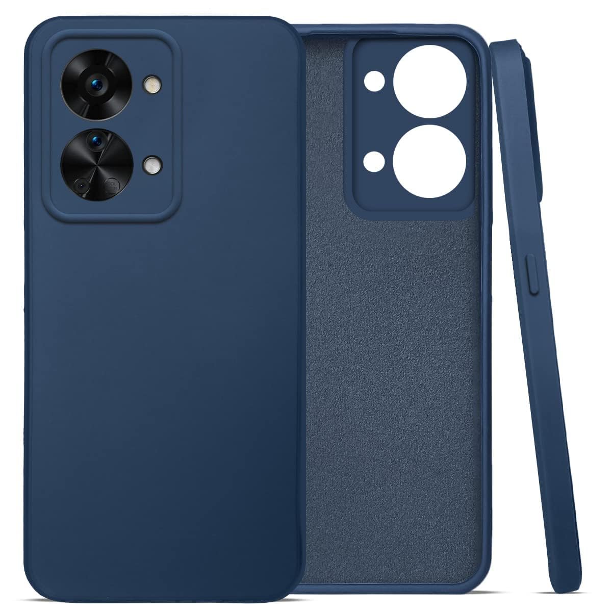 For OnePlus Nord 2T 5G Back Cover Case (Matte Finish Silicone with Inside Fiber Cloth)