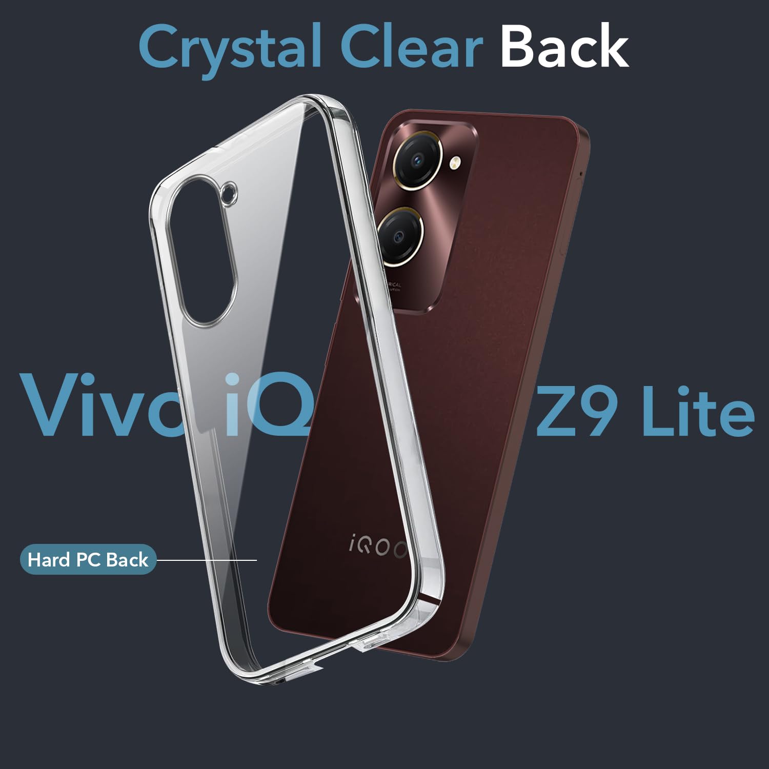For Vivo iQOO Z9 Lite 5G Back Cover (Hard Anti Yellow Clear Case | Drop & Camera Protection | Shockproof Polycarbonate)