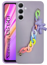 For Samsung Galaxy A35 5G Back Cover Girls Case with Bracelet (Wrist Hanging Chain | Teddy Toy Cartoon)
