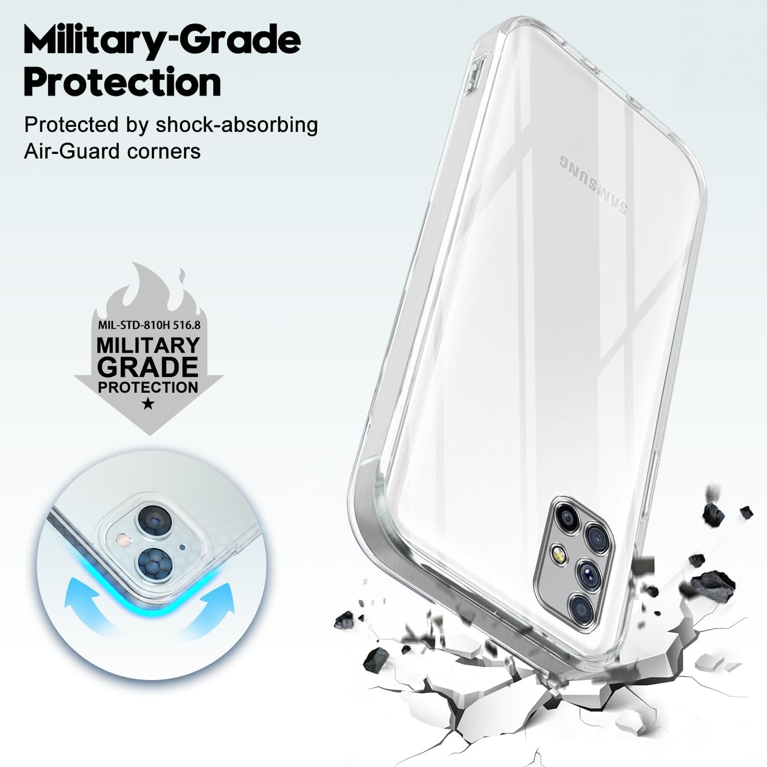 For Samsung Galaxy M51 Back Cover ( Silicone Clear Shockproof Case with Camera Protection | Soft and Flexible | Transparent)