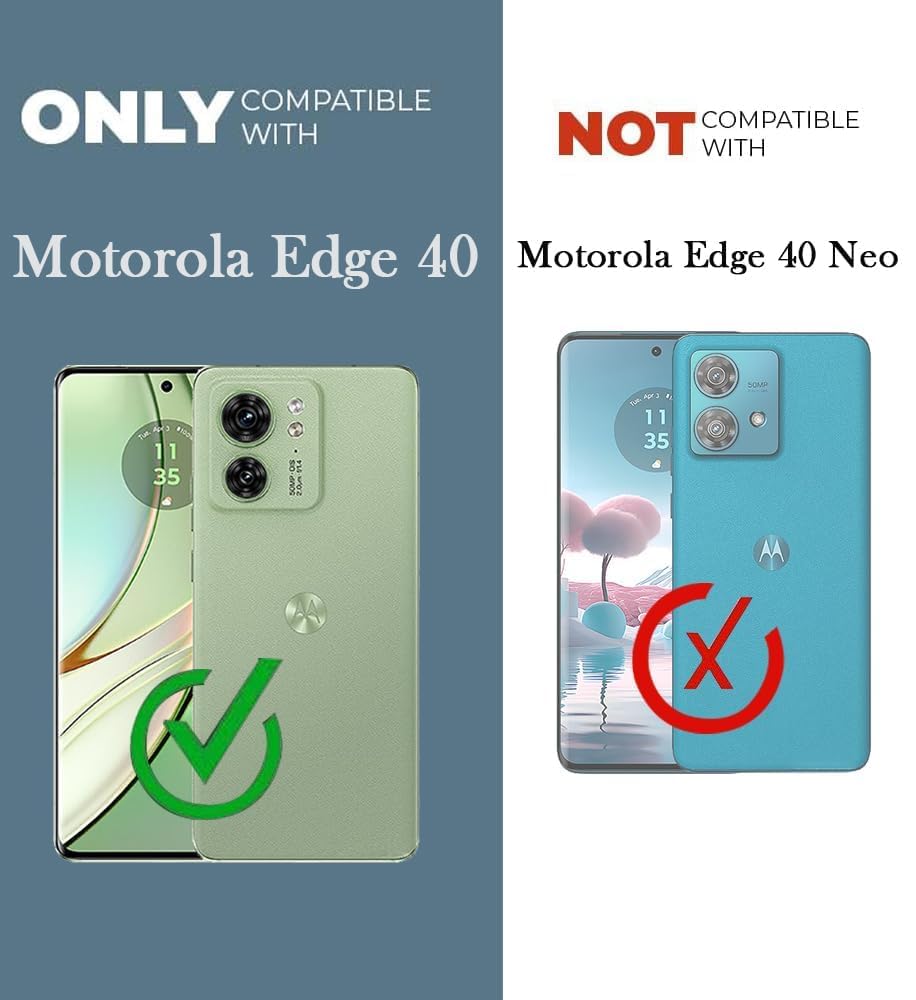For Motorola Moto Edge 40 Flip Cover Case (Stitched Leather with Magnetic Closure)