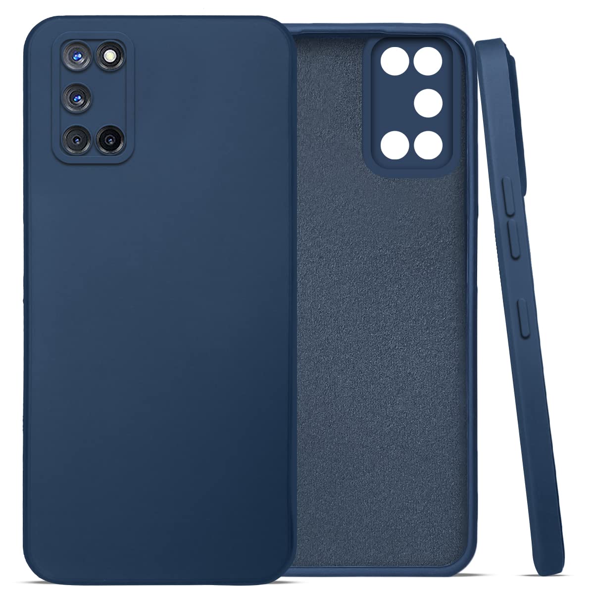 For Oppo A92 Back Cover Case (Matte Finish Silicone with Inside Fiber Cloth)