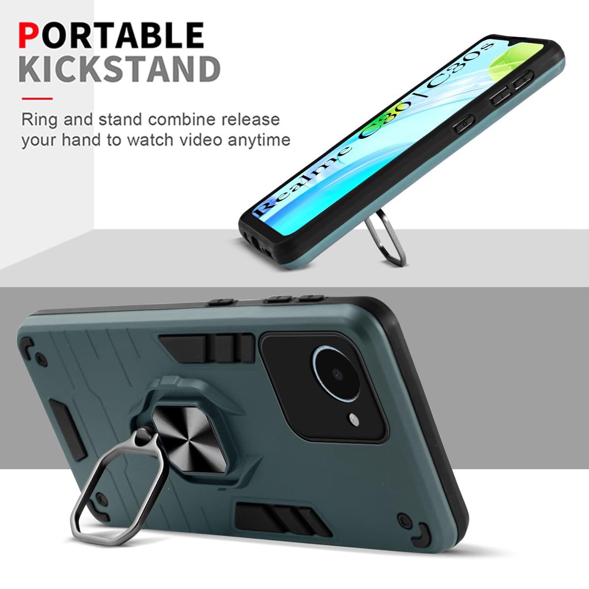 For Realme Narzo 50i Prime Back Cover Case (Shockproof Polycarbonate Dual Layer Hybrid Armor)