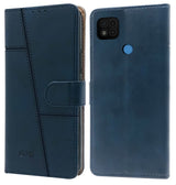 For Poco C31 Flip Cover Case (Stitched Leather Finish | Magnetic Closure | Foldable Stand | Wallet Card Slots)