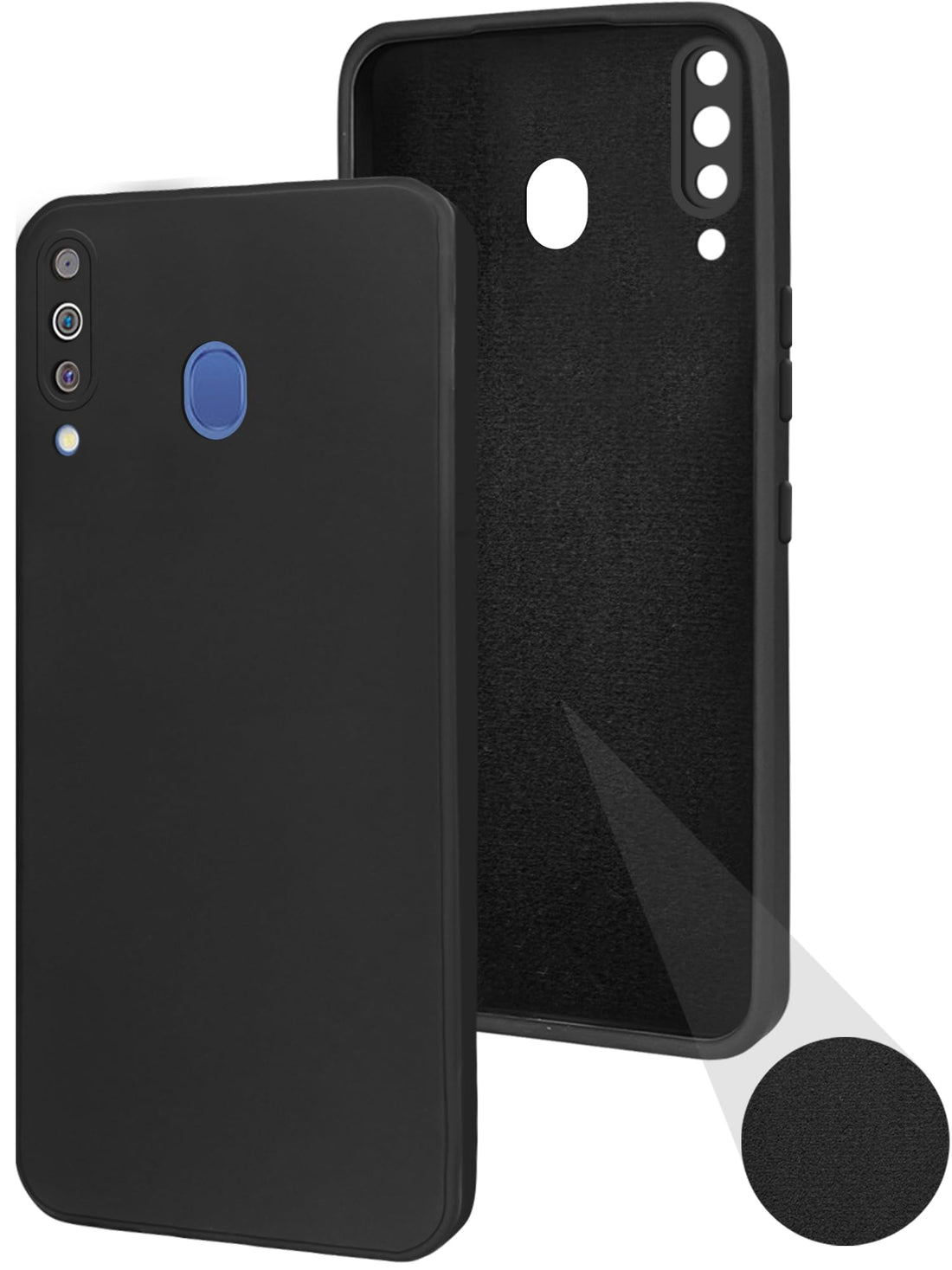 For Samsung Galaxy M30 Back Case Cover (Matte Finish Silicone with Inside Fiber Cloth)