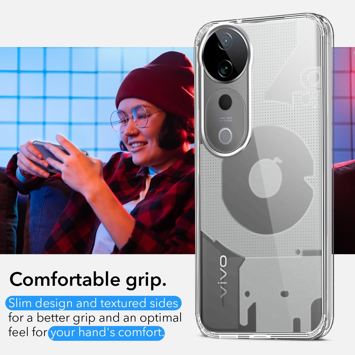 For Vivo T3 Ultra Back Cover (Silicone Matte Shockproof Case with Camera Protection | Soft and Flexible | Transparent)