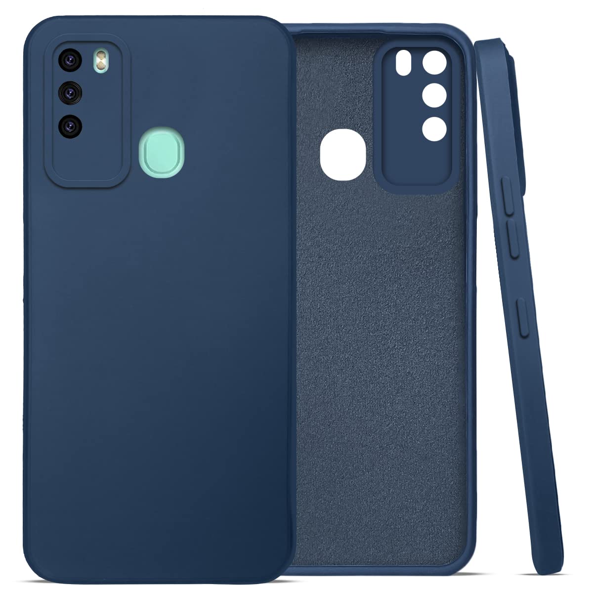 For Itel Vision 2 Back Cover Case (Matte Finish Silicone with Inside Fiber Cloth)