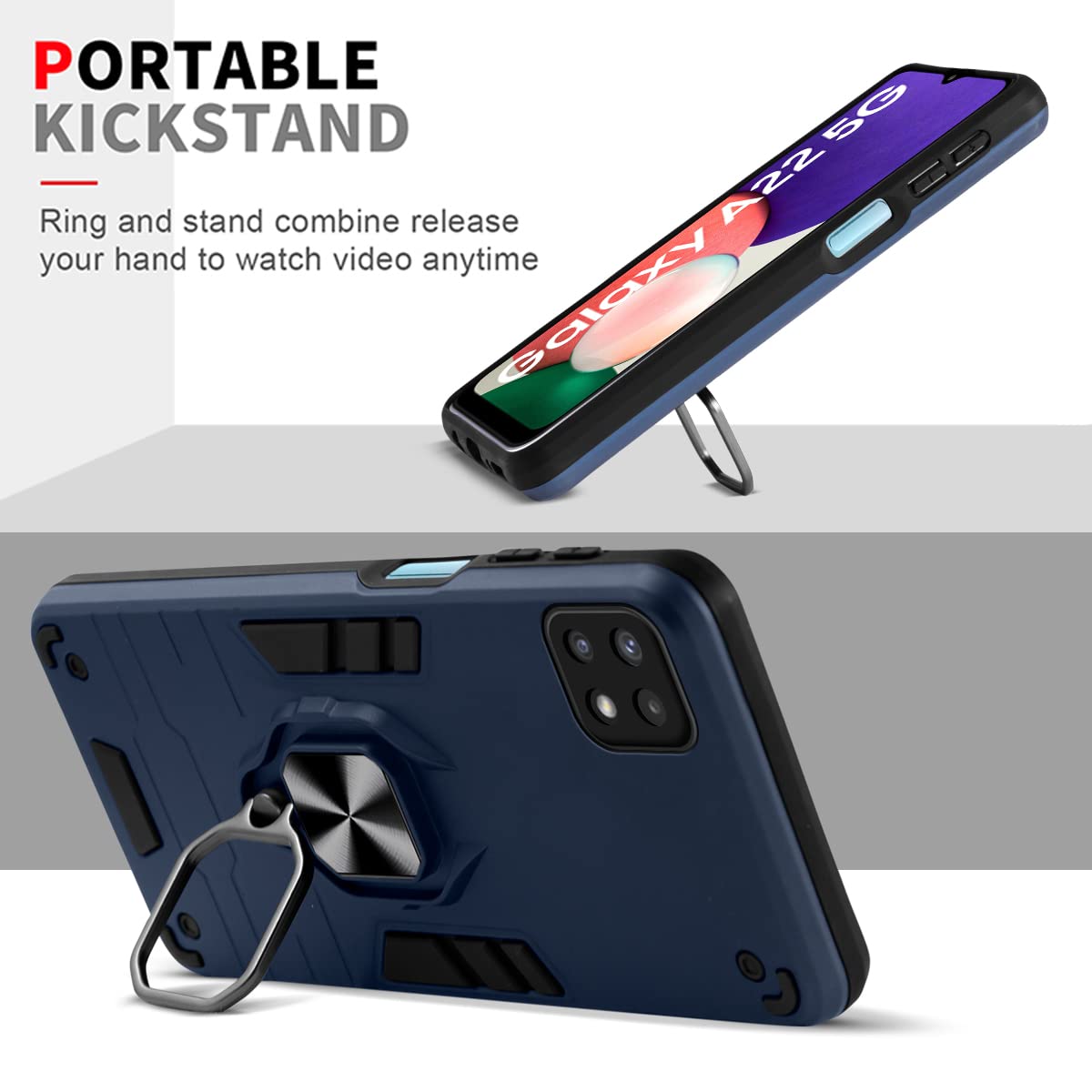 For Samsung Galaxy A22 5G Back Cover Case (Shockproof Hybrid Armor)