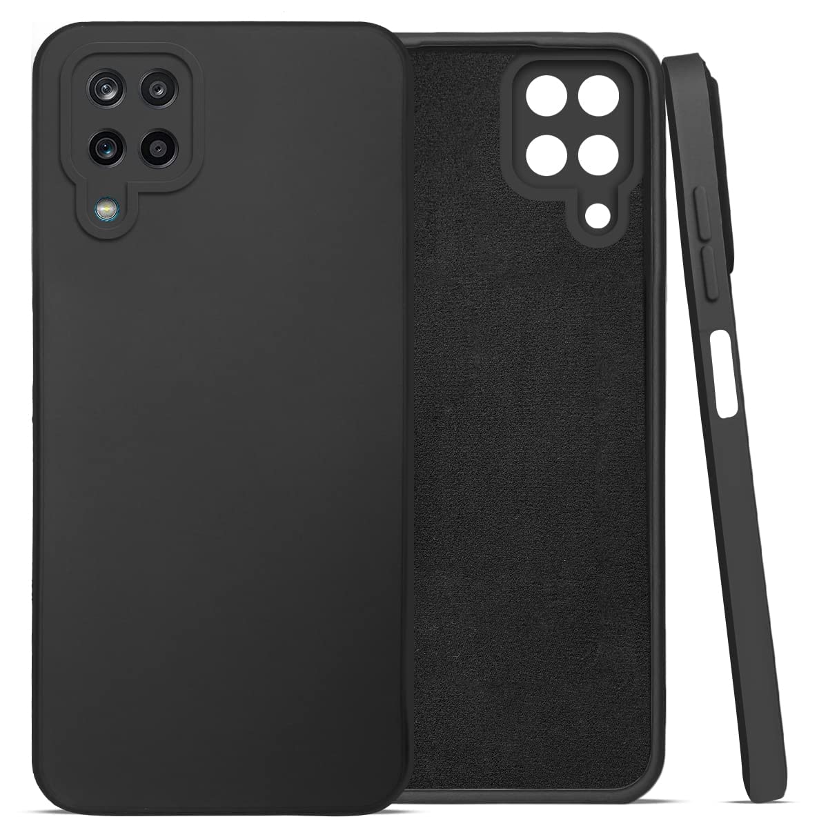 For Samsung Galaxy M12 | F12 Back Cover Case (Inside Fiber Cloth | Smooth Matte Finish | Professional Look)