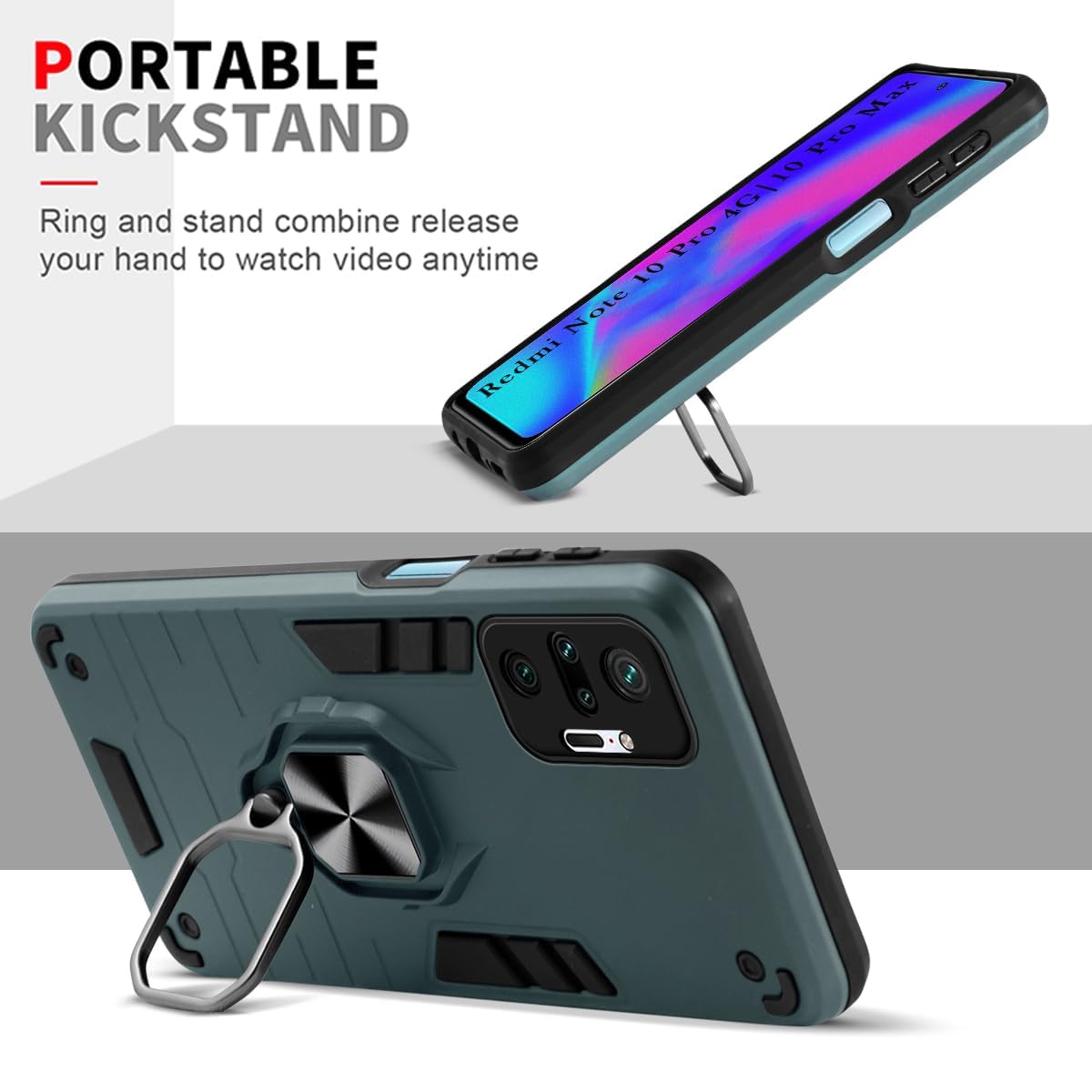 For Xiaomi Mi Redmi Note 10 Pro | 10 Pro Max Back Cover Case (Shockproof Polycarbonate Dual Layer Hybrid Armor)