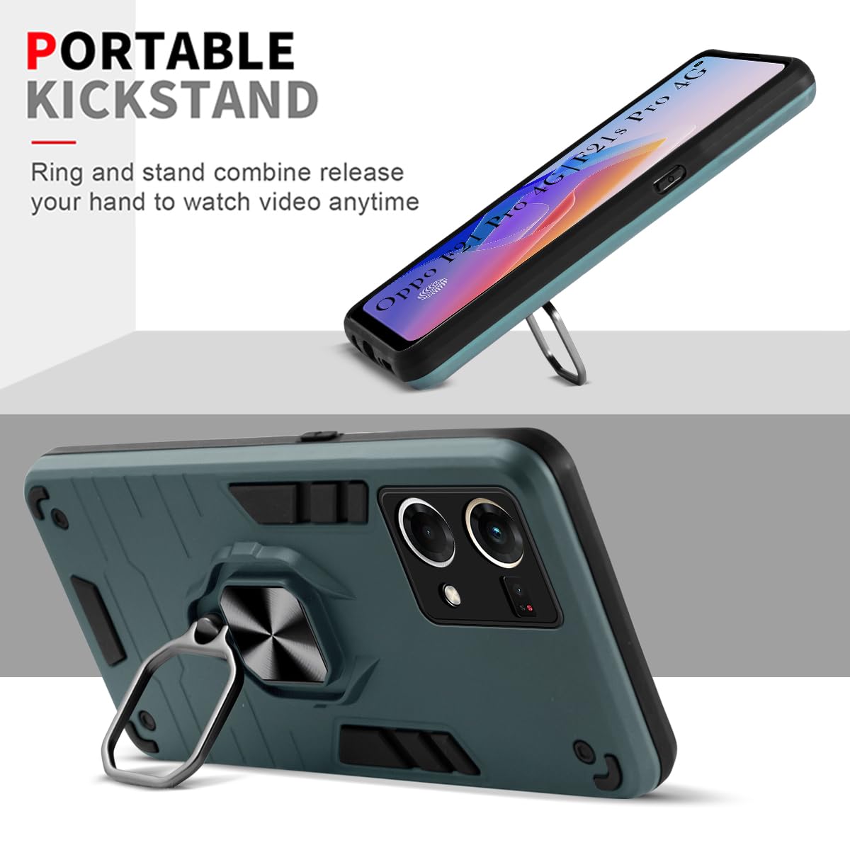 For Oppo F21 Pro 4G | F21s Pro Back Cover Case (Shockproof Polycarbonate Dual Layer Hybrid Armor)