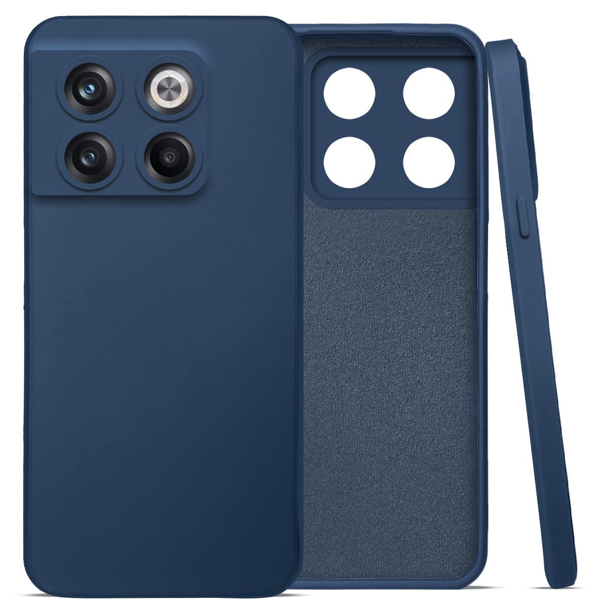 For OnePlus 10T Back Cover Case (Matte Finish Silicone with Inside Fiber Cloth)