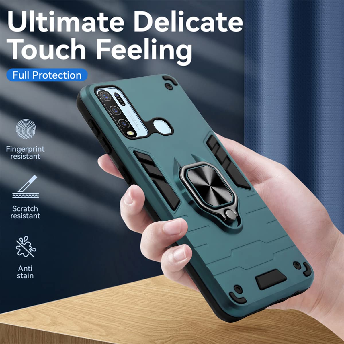 For Vivo Y30 Back Cover Case (Shockproof Polycarbonate Dual Layer Hybrid Armor)