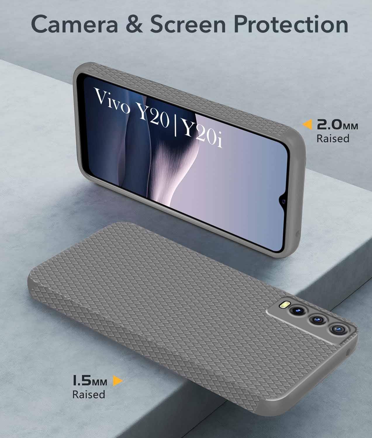 For Vivo Y20 | Y20i Back Cover Case (Liquid Silicone | Side Grip | Camera Protection) (Copy)