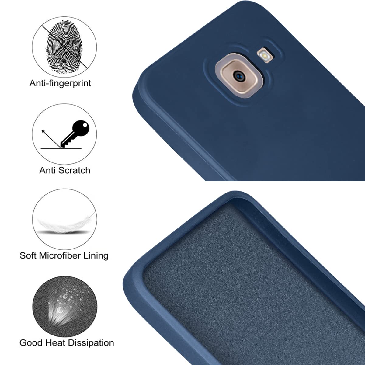For Samsung Galaxy On Max Back Cover Case (Matte Finish Silicone with Inside Fiber Cloth)